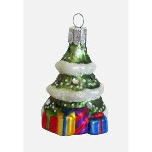 Vintage Waterford Glass Christmas Tree Ornament With Colorful Gift Boxes